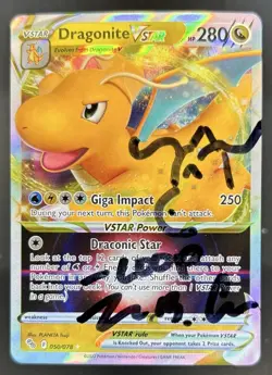 2022 Pokemon SWSH Pokemon GO Dragonite VST COOP SKETCH AUTO #050/078 - Image 1