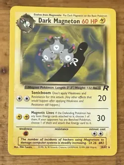 Pokemon TCG Dark Magneton #28/82 Team Rocket Non Holo Vintage 1999-2000 - Image 1