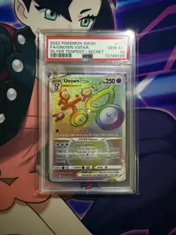 2022 Pokemon Silver Tempest UNOWN VSTAR Hyper Rare 199/195 PSA 10 GEM MINT - Image 1