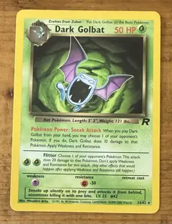 Pokemon TCG Dark Golbat #24/82 Team Rocket Non Holo Vintage 1999-2000 - Image 1