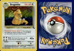 DRAGONITE 4/62 HOLO RARE FOSSIL POKEMON UNLIMITED HOLO MP - Image 1