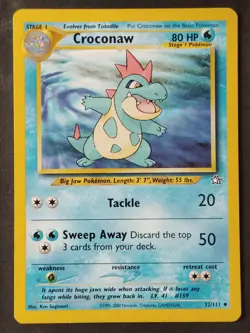 Croconaw 32/111 Vintage Neo Genesis Regular, Pokemon 2000 (HP) - Image 1