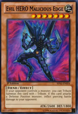 Evil HERO Malicious Edge - BP02-EN054 - Rare - 1st Edition - Lightly Played - Image 1