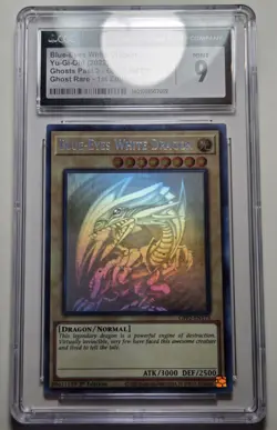2022 YU-GI-OH! Blue Eyes White Dragon GFP2-EN175 Ghost Rare CGC 9 - Image 1