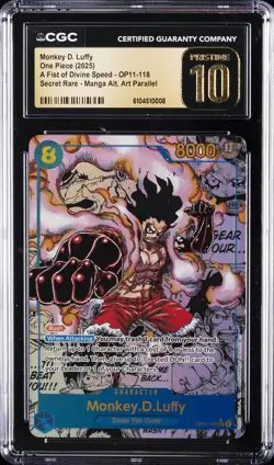 2025 ONE PIECE A FIST OF DIVINE SPEED MANGA ALTERNATE ART MONKEY D. LUFFY CGC 10 - Image 1