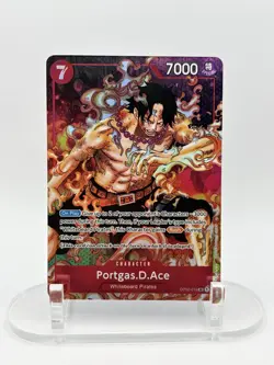 One Piece Portgas.D.Ace OP02-013 SR Alt Art - Paramount War NM ENGLISH - Image 1