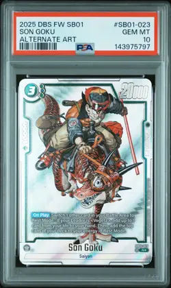 2025 DRAGON BALL SUPER CARD GAME FUSION WORLD MANGA BOOSTER 01 SON GOKU PSA 10 - Image 1