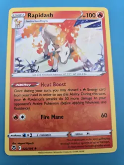 Pokemon Silver Tempest Rapidash 022/195 Non-Holo Rare Card NM - Image 1
