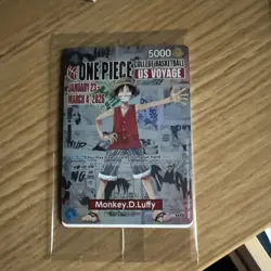 ONE PIECE Card Game Monkey D. Luffy SEALED College Basketball US Voyage Promo. - Image 1