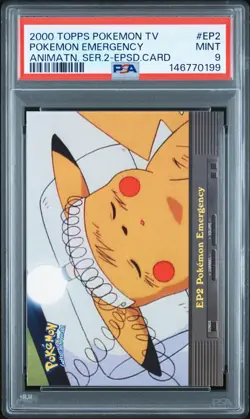 2000 TOPPS POKEMON TV ANIMATION SERIES 2 EPISODE CARDS POKEMON EMERGENCY PSA 9 - Image 1