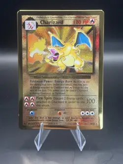 Charizard 4/102 Gold Metal Promo Celebrations UPC Pokemon Card NM - Image 1