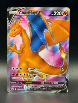 Pokemon TCG Champions Path Charizard V Full Art Black Star Promo Card SWSH050 - Image 1
