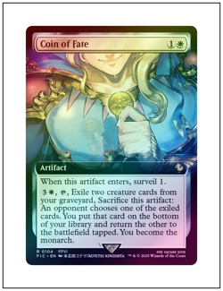 1x Coin of Fate, Extended Art Foil, Magic MTG NM - Image 1
