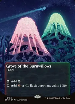 MTG Grove of the Burnwillows (0152) - Galaxy Foil - Borderless, Light Play, Engl - Image 1
