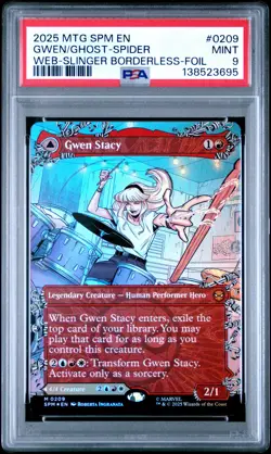 2025 MAGIC THE GATHERING MARVEL'S SPIDER-MAN #0209 GHOST-SPIDER/GWEN STACY PSA 9 - Image 1