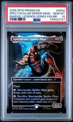 2025 MTG PROMOS MARVEL LEGENDS SER FIGURE #0002 SPECTACULAR SPIDER-MAN PSA 10 - Image 1