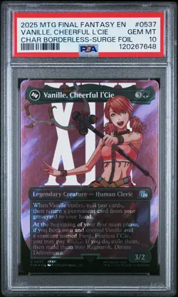 2025 MTG FINAL FANTASY SURGE FOIL #0537 VANILLE, CHEERFUL L'CIE PSA 10 - Image 1