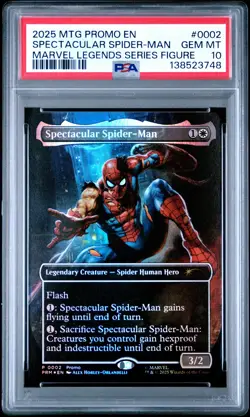 2025 MTG PROMOS MARVEL LEGENDS SER FIGURE #0002 SPECTACULAR SPIDER-MAN PSA 10 - Image 1
