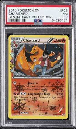 2016 POKEMON XY GENERATIONS RADIANT COLLECTION #RC5 CHARIZARD PSA 7 - Image 1