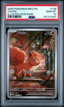 2025 POKEMON MEG EN-MEGA EVOLUTION ILLUSTRATION RARE #138 VULPIX PSA 10 - Image 1