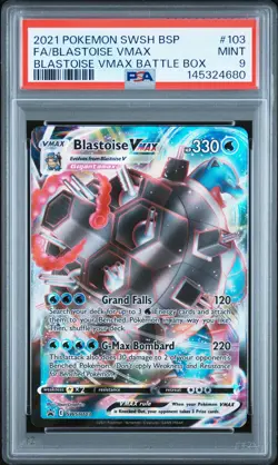 2021 POKEMON SWSH BLACK STAR PROMO #103 FULL ART/BLASTOISE VMAX PSA 9 - Image 1