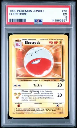 1999 POKEMON JUNGLE #18 ELECTRODE PSA 5 - Image 1