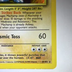 Pokemon TCG Machamp Base Set 8/102 1st Edition Holo Rare 100 HP 1999 Wizards - Image 5