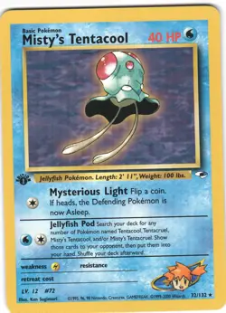Misty's Tentacool 32/132 Rare Gym Heroes Pokemon 1st Edition NM - Image 1