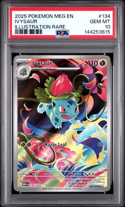 2025 POKEMON MEG EN-MEGA EVOLUTION ILLUSTRATION RARE #134 IVYSAUR PSA 10 - Image 1