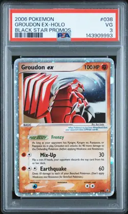 2006 POKEMON BLACK STAR PROMOS #038 GROUDON EX-HOLO PSA 3 - Image 1