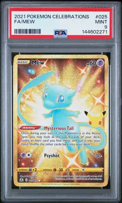 2021 POKEMON CELEBRATIONS #025 FULL ART/MEW PSA 9 - Image 1