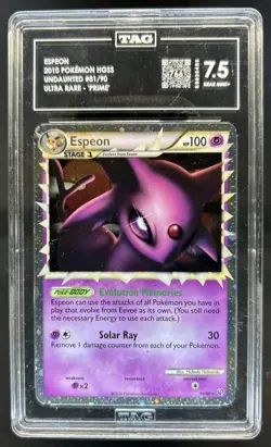 2010 Pokemon HeartGold & SoulSilver Undaunted Espeon Prime #81/90 TAG 7.5 - Image 1