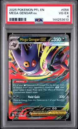 2025 POKEMON PFL EN-PHANTASMAL FLAMES #056 MEGA GENGAR EX PSA 4 - Image 1