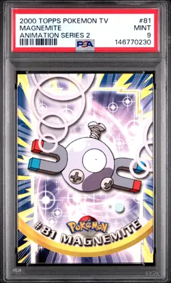 2000 TOPPS POKEMON TV ANIMATION SERIES 2 #81 MAGNEMITE PSA 9 - Image 1