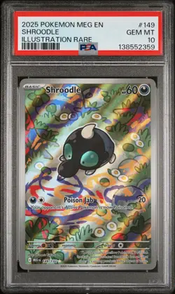 2025 POKEMON MEG EN-MEGA EVOLUTION ILLUSTRATION RARE #149 SHROODLE PSA 10 - Image 1