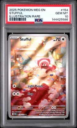 2025 POKEMON MEG EN-MEGA EVOLUTION ILLUSTRATION RARE #154 STUFFUL PSA 10 - Image 1