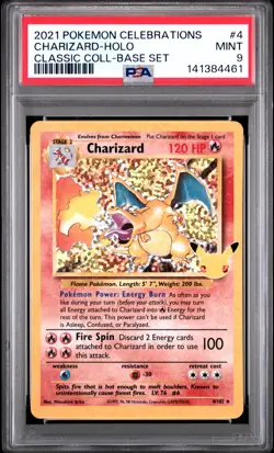 2021 POKEMON CELEBRATIONS CLASSIC COLLECTION #4 CHARIZARD-HOLO PSA 9 - Image 1