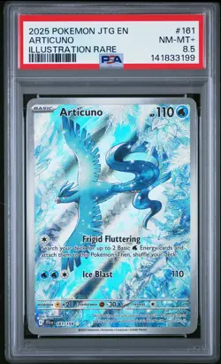 2025 POKEMON JTG EN-JOURNEY TOGETHER ILLUSTRATION RARE #161 ARTICUNO PSA 8.5 - Image 1