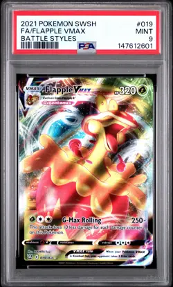2021 POKEMON SWORD & SHIELD BATTLE STYLES #019 FULL ART/FLAPPLE VMAX PSA 9 - Image 1