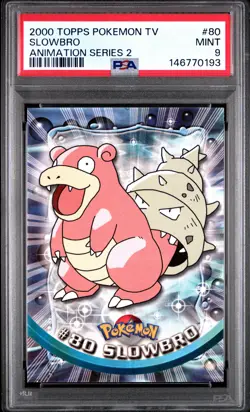 2000 TOPPS POKEMON TV ANIMATION SERIES 2 #80 SLOWBRO PSA 9 - Image 1