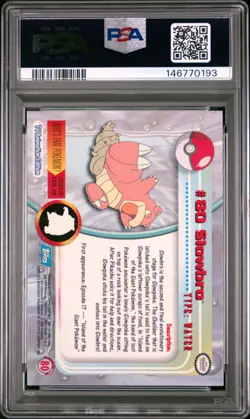 2000 TOPPS POKEMON TV ANIMATION SERIES 2 #80 SLOWBRO PSA 9 - Image 2
