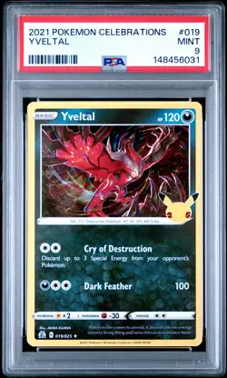 2021 POKEMON CELEBRATIONS #019 YVELTAL PSA 9 - Image 1