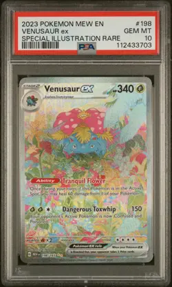 2023 POKEMON MEW EN-151 SPECIAL ILLUSTRATION RARE #198 VENUSAUR EX PSA 10 - Image 1