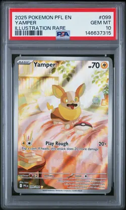2025 POKEMON PFL EN-PHANTASMAL FLAMES ILLUSTRATION RARE #099 YAMPER PSA 10 - Image 1