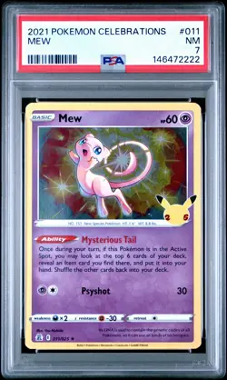 2021 POKEMON CELEBRATIONS #011 MEW PSA 7 - Image 1