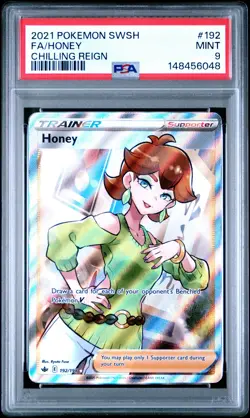 2021 POKEMON SWORD & SHIELD CHILLING REIGN #192 FULL ART/HONEY PSA 9 - Image 1