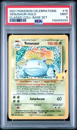 2021 POKEMON CELEBRATIONS CLASSIC COLLECTION #15 VENUSAUR-HOLO PSA 9 - Image 1