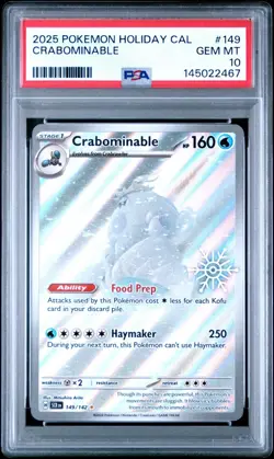 2025 Pokemon Holiday Calendar Crabominable #149 PSA 10 Gem Mint - Image 1