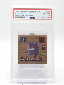 GENGAR 1998 AMADA POKEMON JAPANESE SUPER DX STICKERS PSA 8 Q4444 - Image 1