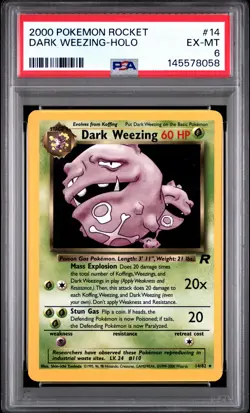 2000 POKEMON ROCKET #14 DARK WEEZING-HOLO PSA 6 - Image 1